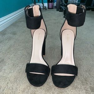 Black open toe heels